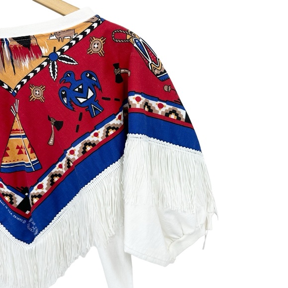 HAZELWOOD CLUB Shirt Phoenix Fringe Aztec Tassel Bead USA Western - Picture 5 of 8